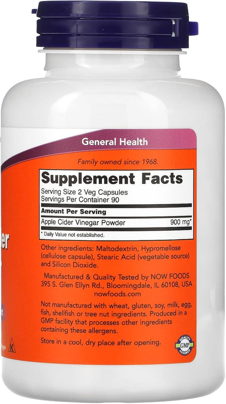 now Apple Cider Vinegar - 180 capsules | ناو كبسولات خل التفاح - 180 كبسولة