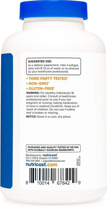 Nutricost CLA Conjugated Linoleic Acid 2,400mg - 120 Softgels | نيوتريكست CLA  2400 ملغ - 120 كبسولة