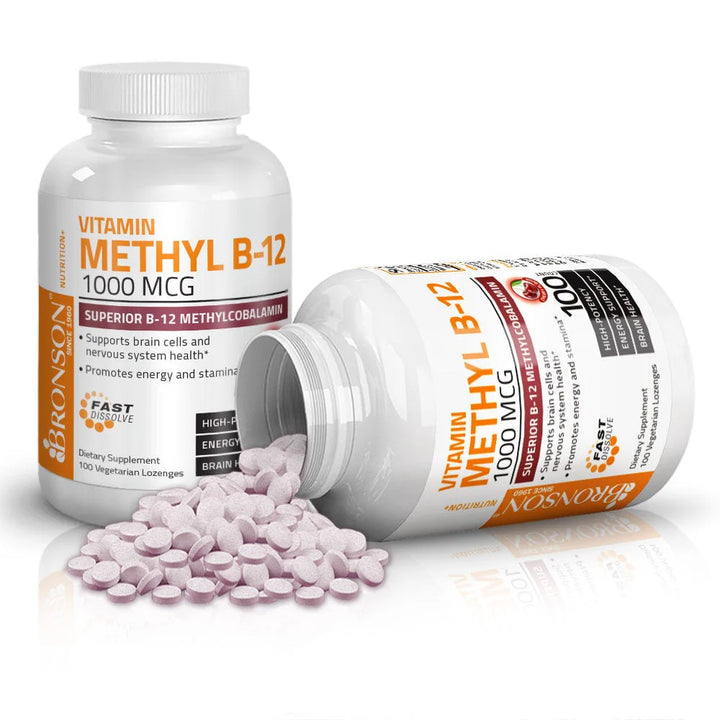 Bronson Vitamin Methyl B-12 1000 Mg -100 Count | برونسون فيتامين ميثيل ب-12 1000 مايكروغرام - 100 حبة
