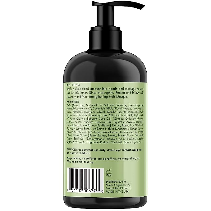 Mielle Rosemary Mint Strengthening Shampoo - 355ml | ميلي شامبو بزيت اكليل الجبل و النعنع - 355 مل