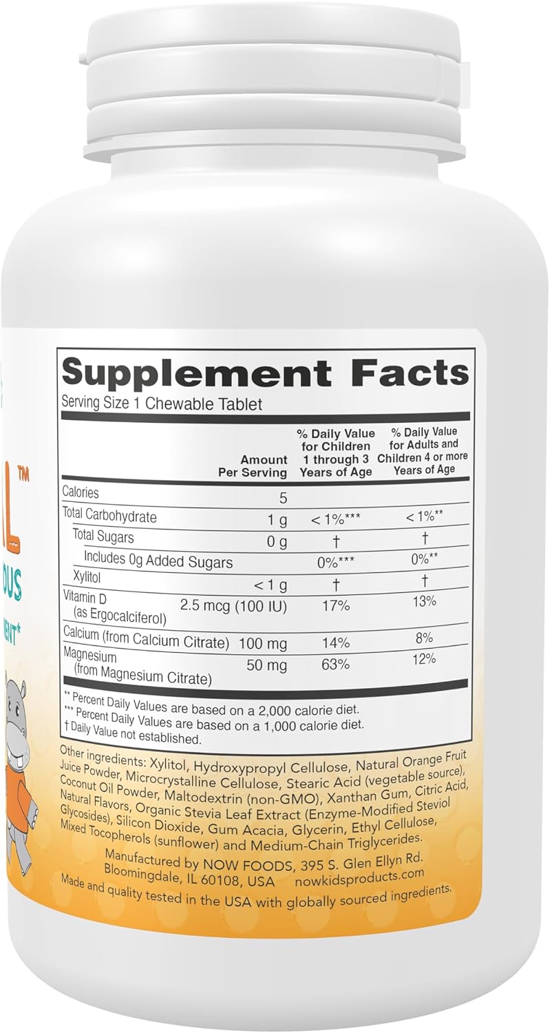 Now Kid Cal Orange U Delicious - 100 Tablets | ناو مكمل اقراص قابلة للمضغ للأطفال متعدد الفيتامينات - 100 قرص