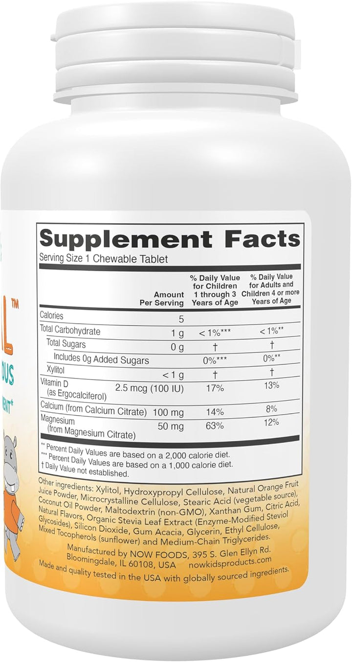 Now Kid Cal Orange U Delicious - 100 Tablets | ناو مكمل اقراص قابلة للمضغ للأطفال متعدد الفيتامينات - 100 قرص