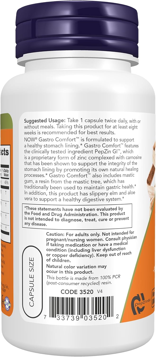 now Gastro Comfort - 60 Veg Capsulas | ناو غاسترو كومفورت لدعم راحة وصحة المعدة - 60 كبسولة نباتية