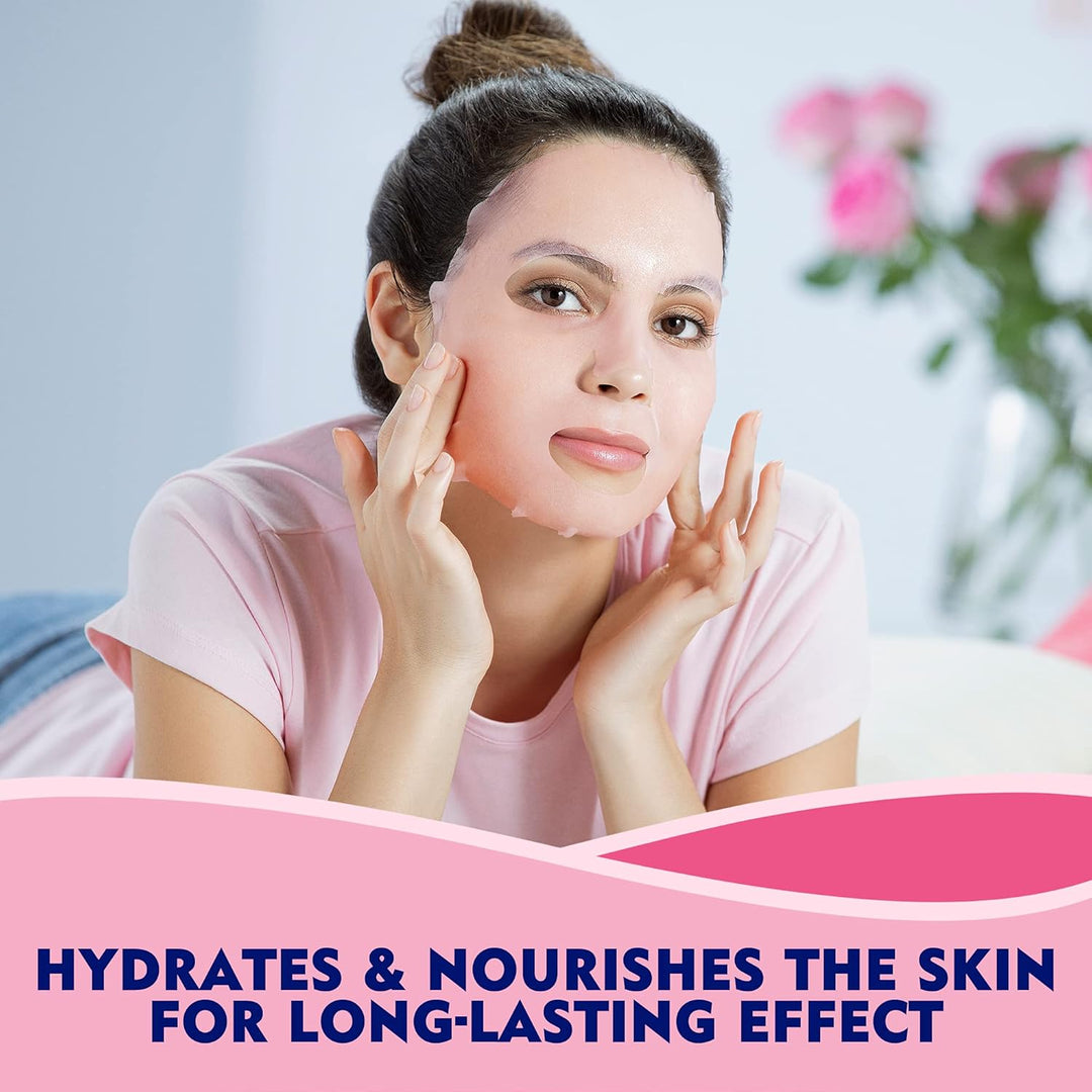 NIVEA Face Sheet Mask Hydrating, Rose Care with Organic Rose Water All Skin Types 1 Piece | ماسك ورقي للوجه من نيفيا بالترطيب، عناية الورد بماء الورد العضوي لجميع أنواع البشرة – قطعة واحدة