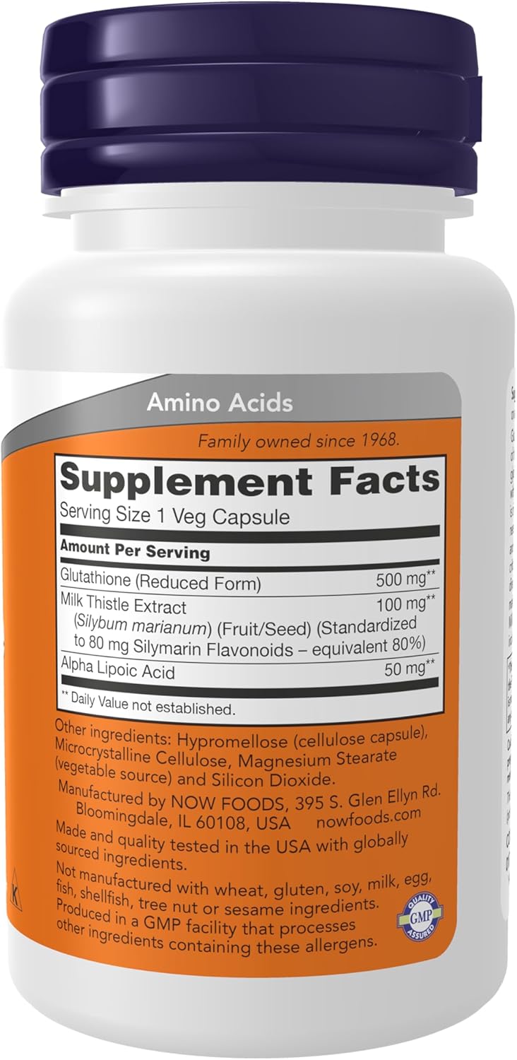 Now Glutathion, 500 mg - 30 Veg Capsules | ناو كبسولات الجلوتاتيون 500 مغ - 30 كبسولة