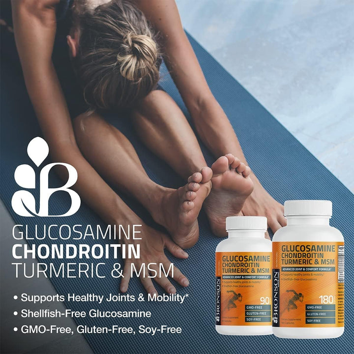 Bronson Glucosamine Chondroitin Turmeric MSM - 90 Capsules | برنسون جلوكوزامين شوندروتن كركم و إم إس إم 620 ملغ - 90 كبسولة #5