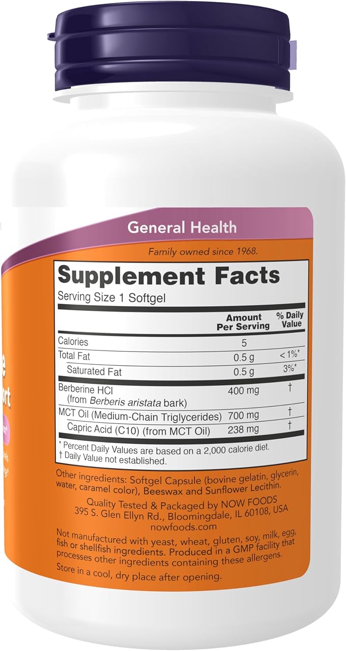 Now Berberine Glucose Support 90 Softgels |ناو بيربرين لدعم توازن سكر الدم – 90 كبسولة هلامية
