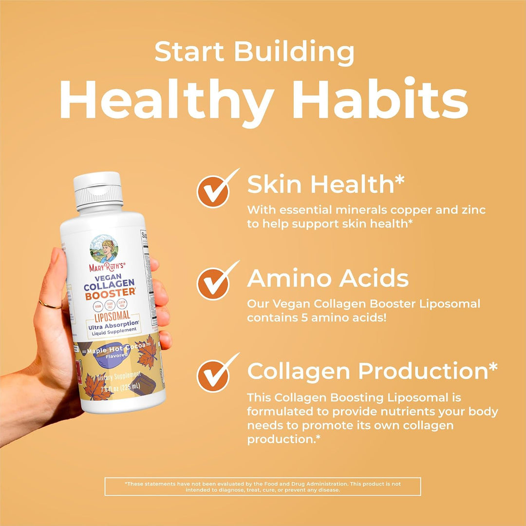 Mary Ruths Vegan Collagen Booster Liposomal Maple Hot Cocoa - 225ml - 225ml  | ماري روث معزز الكولاجين النباتي ليبوسومال بنكهة القيقب والكاكاو الساخن - 225 مل