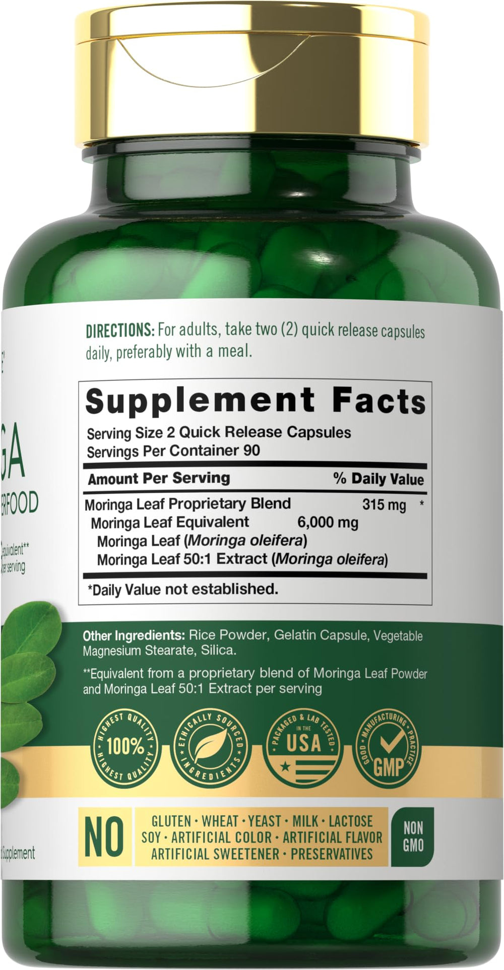 Carlyle Moringa Complete Green Superfood from - 180 Capsules | كارلايل مورنغا سوبر فود أخضر كامل 6000 ملغ - 180 كبسولة #2