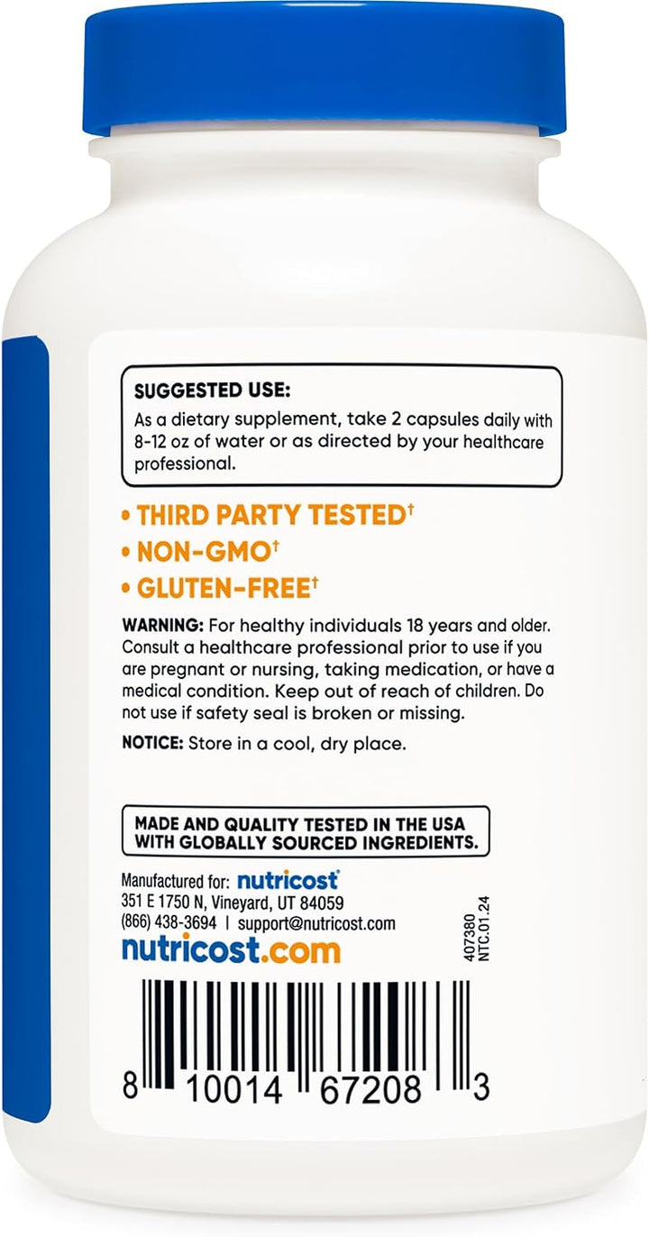 Nutricost Magnesium+ Extra Strength 420mg - 120 Capsules | نيوتريكوست مغنيسيوم بلس 420 ملغ - 120 كبسولة