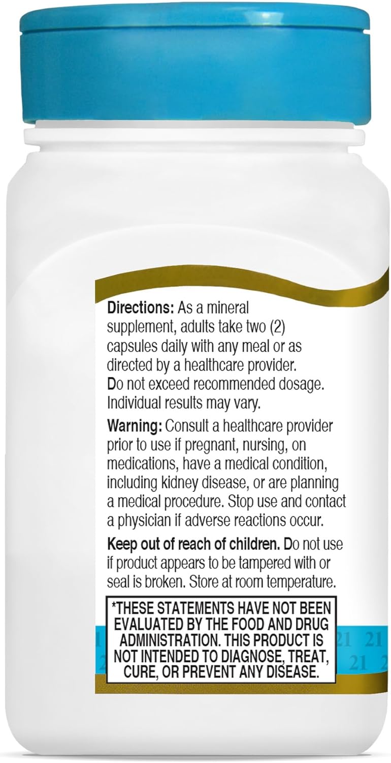 21st Century Magnesium Glycinate 200mg per Serving - 90 Capsules | تونتي فيرست سينشري مغنيزيوم غليسينات 200 مغ - 90 كبسولة