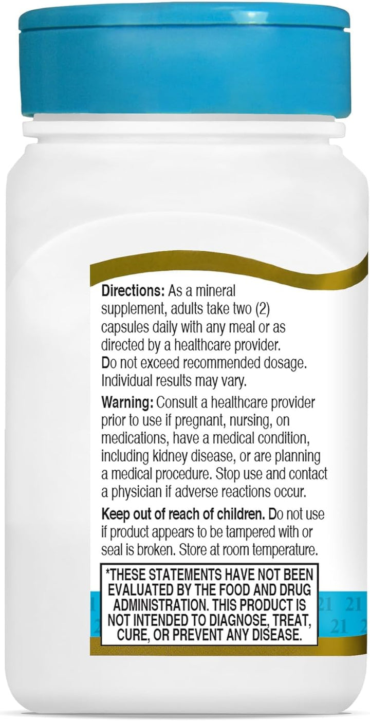21st Century Magnesium Glycinate 200mg per Serving - 90 Capsules | تونتي فيرست سينشري مغنيزيوم غليسينات 200 مغ - 90 كبسولة