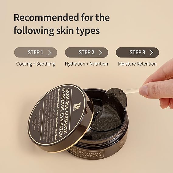 BENTON Snail Bee Ultimate Hydrogel Eye Patch - 60 Pcs |بينتون لصقات عين هيدروجيل سنيل بي – 60 قطعة