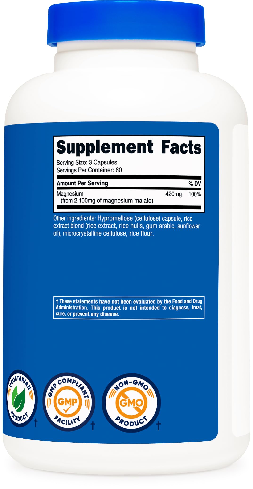 Nutricost Magnesium Malate 2,100 Mg - 180 Capsules | نوتريكوست مغنيسيوم ماليات 2100 ملغ - 180 كبسولة #3