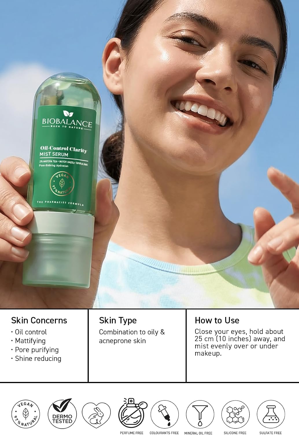Bio Balance Oil-Control Clarity Mist Serum - 80ml | بايو بالانس سيروم ميست للوجه لتنظيم افراز الزيوت - 80 مل