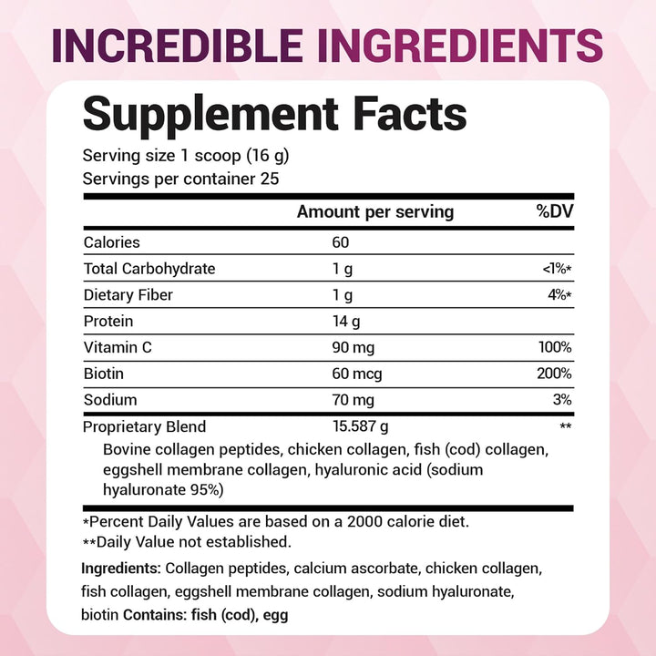 Dr Berg Multi Collagen Peptides Powder 25 Servings - 400g | د. بيرغ مسحوق ببتيدات الكولاجين المتعدد – 25 حصة – 400 غ