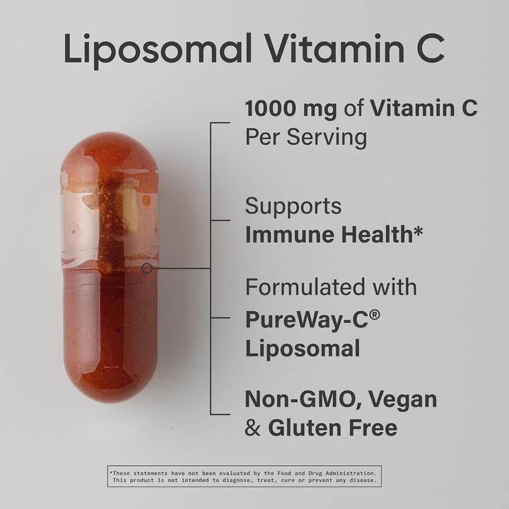 Sports Research Liposomal Vitamin C 1000mg 180 Liquid Capsules | سبورت ريسيرش فيتامين سي ليبوسومال 1000 ملغ – 180 كبسولة سائلة نباتية