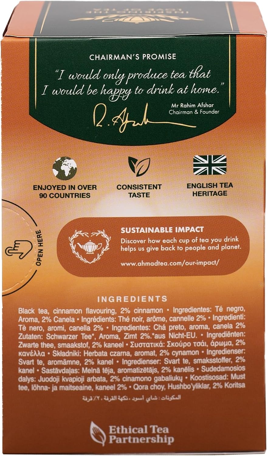 Ahmad Tea Cinnamon Haze Flavoured Black Tea - 20 Pcs | شاي أحمد شاي اسود ممزوج بالقرفة - 20 كيس