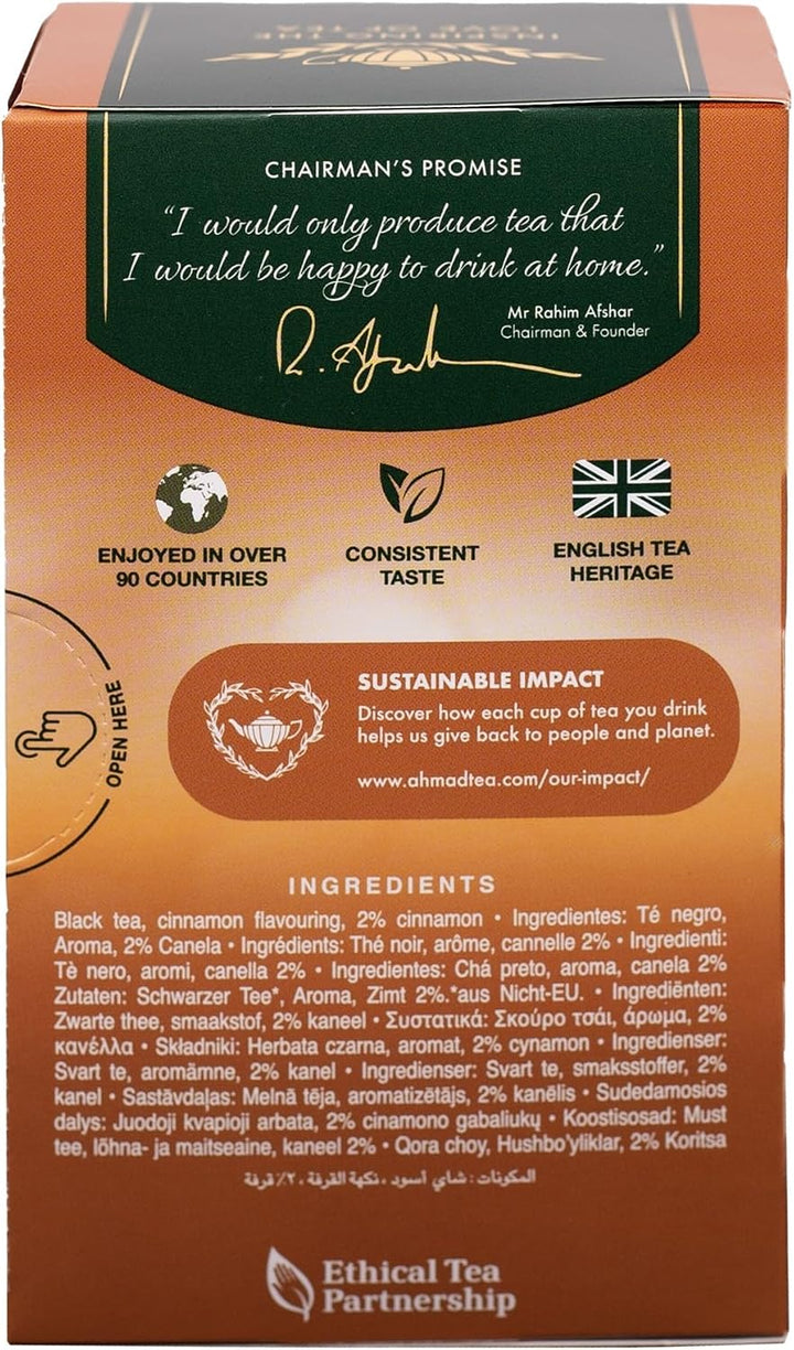 Ahmad Tea Cinnamon Haze Flavoured Black Tea - 20 Pcs | شاي أحمد شاي اسود ممزوج بالقرفة - 20 كيس