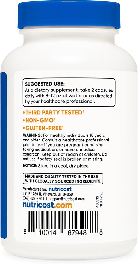 Nutricost Resveratrol 700mg - 120 Capsules | نيوتريكوست ريسفيراترول 700 ملغ - 120 كبسولة