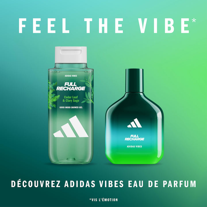 Adidas Vibes Full Recharge Shower Gel - 250ml | أديداس فيبز هلام استحمام جود مود فُل ريتشارج مع ورق الأرز والميرمية - 250مل #3
