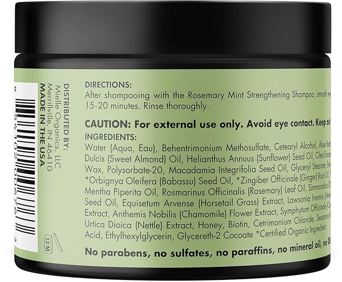 Mielle Rosemary Mint Strengthening Hair Masque - 340g | ماسك الشعر بالروزماري والنعناع - 340غ