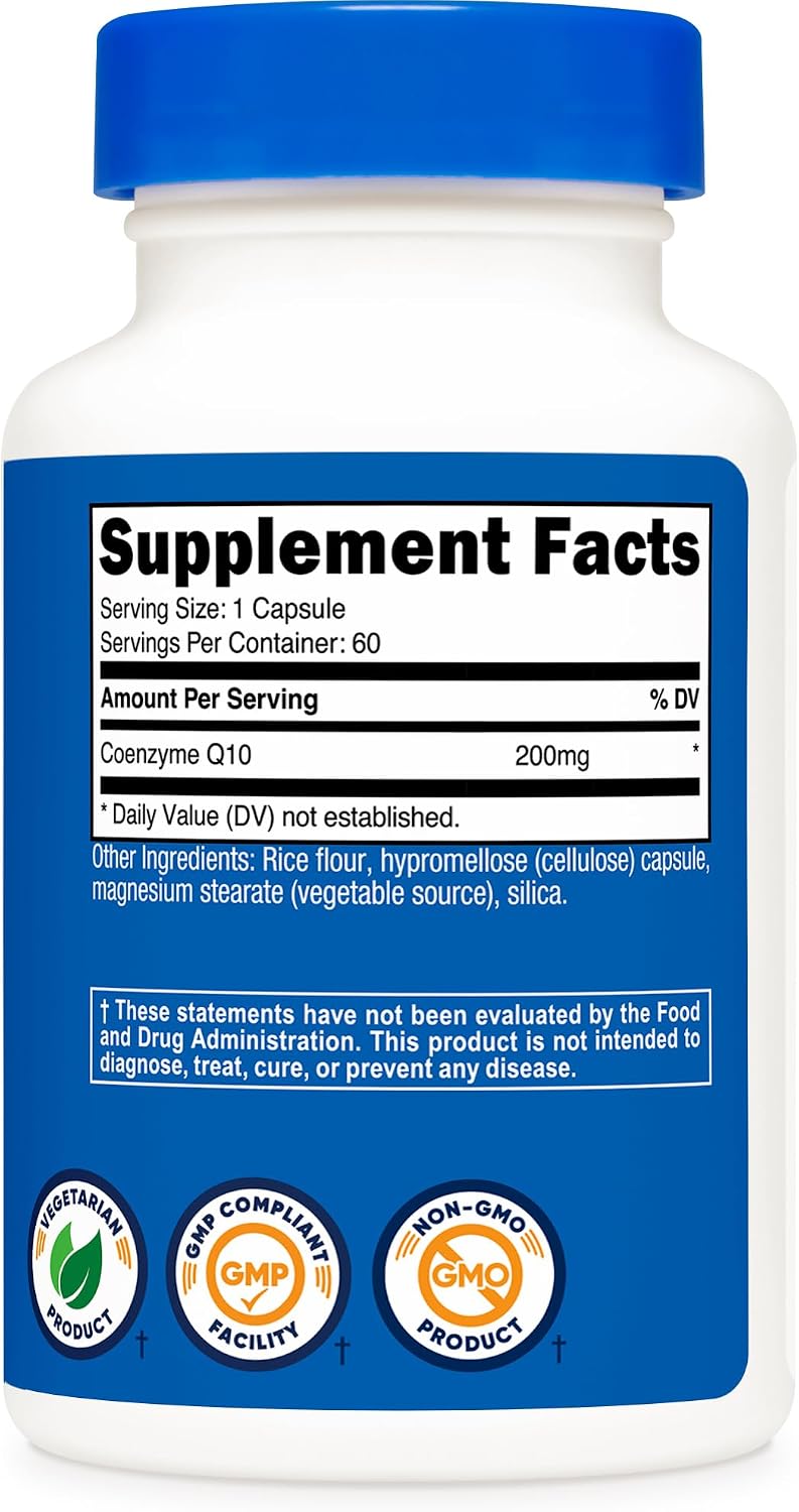 Nutricost CoQ10 200 mg - 60 Capsules   | Q10 نيوتريكوسـت كوإنزيم  بتركيز 200 ملغ - 60 كبسولة