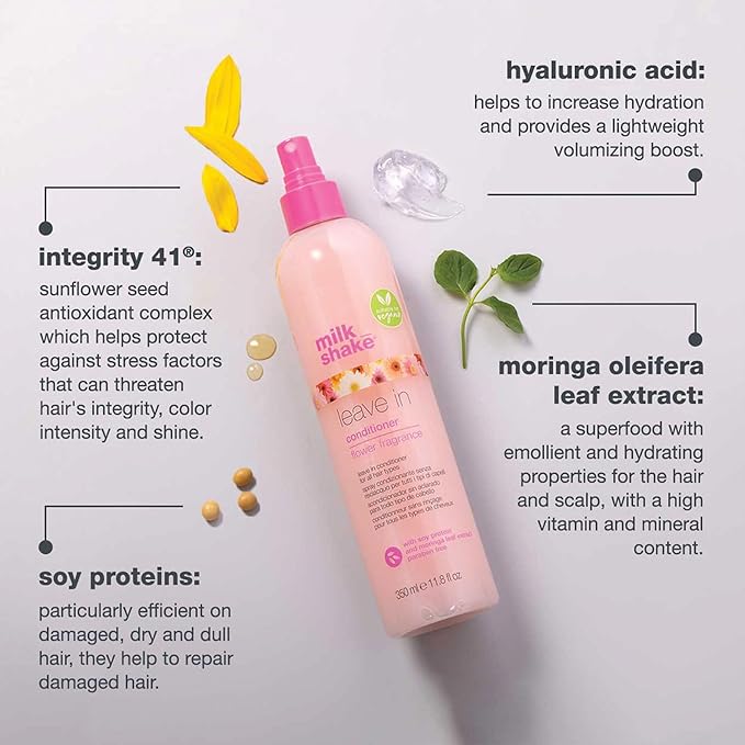 Milk Shake Flower Power Leave-in Conditioner Flower Fragrance - 350ml | ميلك شيك بلسم ليف ان برائحة الورد - 350 مل