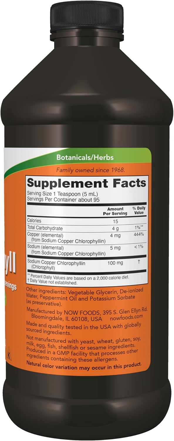now Liquid Chlorophyll - 473ml | ناو مكمل غذائي سائل الكلوروفيل - 473 مل