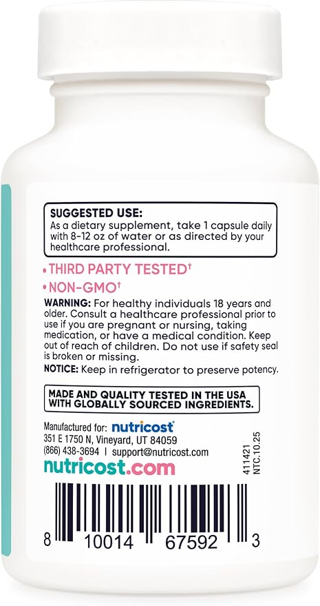 Nutricost Probiotic For Women - 60 Capsules | نيوتريكوست بكتيريا نافعة للنساء لدعم الهضم- 60 كبسولة
