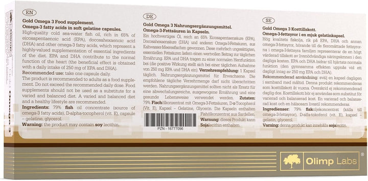 Olimp Gold Omega 3 1000 Mg Fish Oil - 60 Capsules | أوليمب جولد أوميغا 3 1000 ملغ - 60 كبسولة