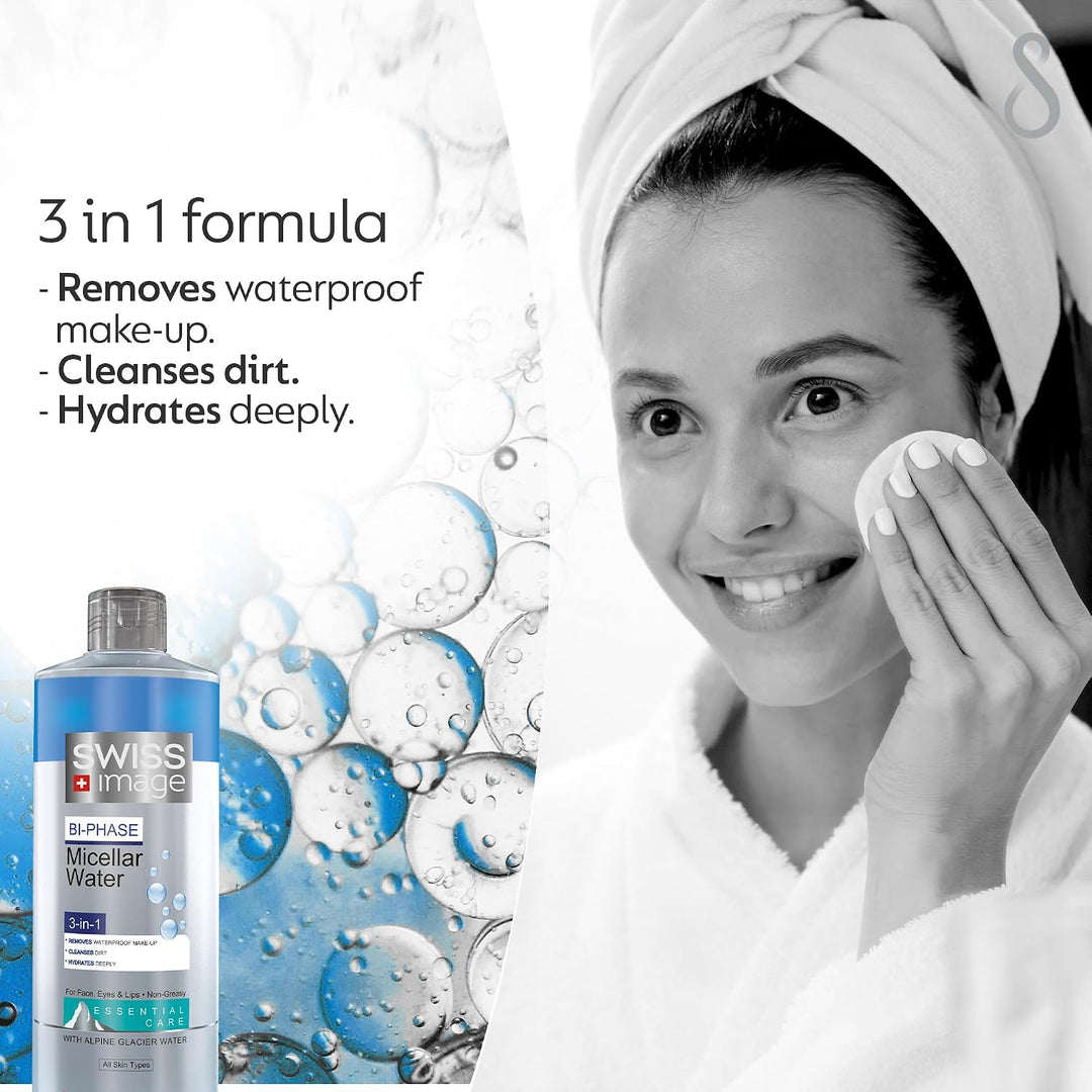 Swiss Image Bi-Phase 3-In-1 Micellar Water - 400ml | سويس إميج مزيل مكياج ميسيلر 3 في 1 - 400 مل