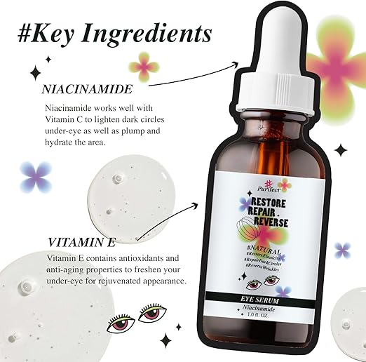 Purifect Restore Repair Reverse Niacinamide Eye Serum - 30ml | بيورفيكت سيروم للعيون بالنياسيناميد - 30مل