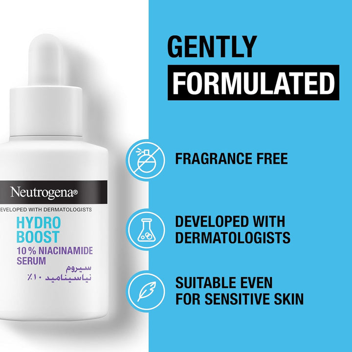 Neutrogena Hydro Boost 10% Niacinamide Serum - 30ml |نيتروجينا سيروم نياسيناميد 10% مع حمض الهيالورونيك - 30 مل