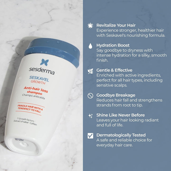 Sesderma Seskavel Shampoo - 250ml | سيسديرما شامبو مضاد لتساقط الشعر - 250 مل