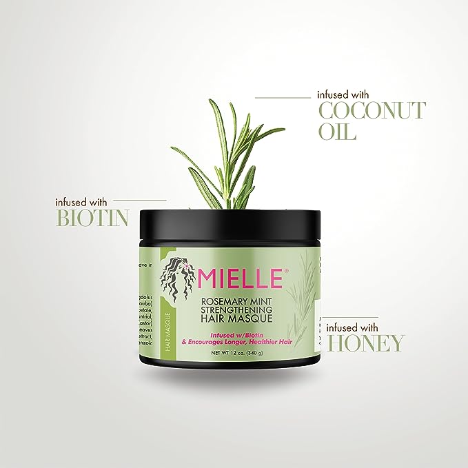 Mielle Rosemary Mint Strengthening Hair Masque - 340g | ماسك الشعر بالروزماري والنعناع - 340غ