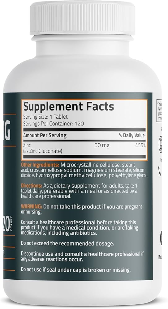 BRONSON Zinc 50 mg - 120 Vegetarian Capsules - 120 قرص | برونسون زنك 50 ملغ - 120 قرص #3