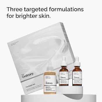 The Ordinary The Bright Set, 3-Step Regimen for Radiant, Even Skin Tone with Glycolic Acid 7% Exfoliating Toner, Alpha Arbutin 2% + HA, and Caffeine Solution 5% + EGCG Eye Serum | Skin Care Set | ذا اورديناري مجموعة برايت #3