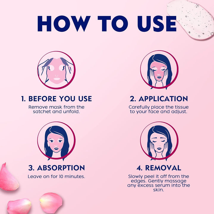 NIVEA Face Sheet Mask Hydrating, Rose Care with Organic Rose Water All Skin Types 1 Piece | ماسك ورقي للوجه من نيفيا بالترطيب، عناية الورد بماء الورد العضوي لجميع أنواع البشرة – قطعة واحدة