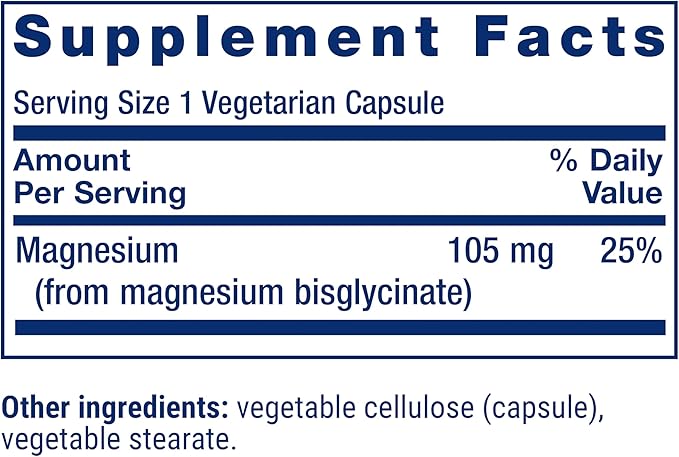 Life Extension Magnesium Glycinate - 90 Vegetarian Capsules |لايف إكستنشن مغنيسيوم غليسينات – 90 كبسولة نباتية