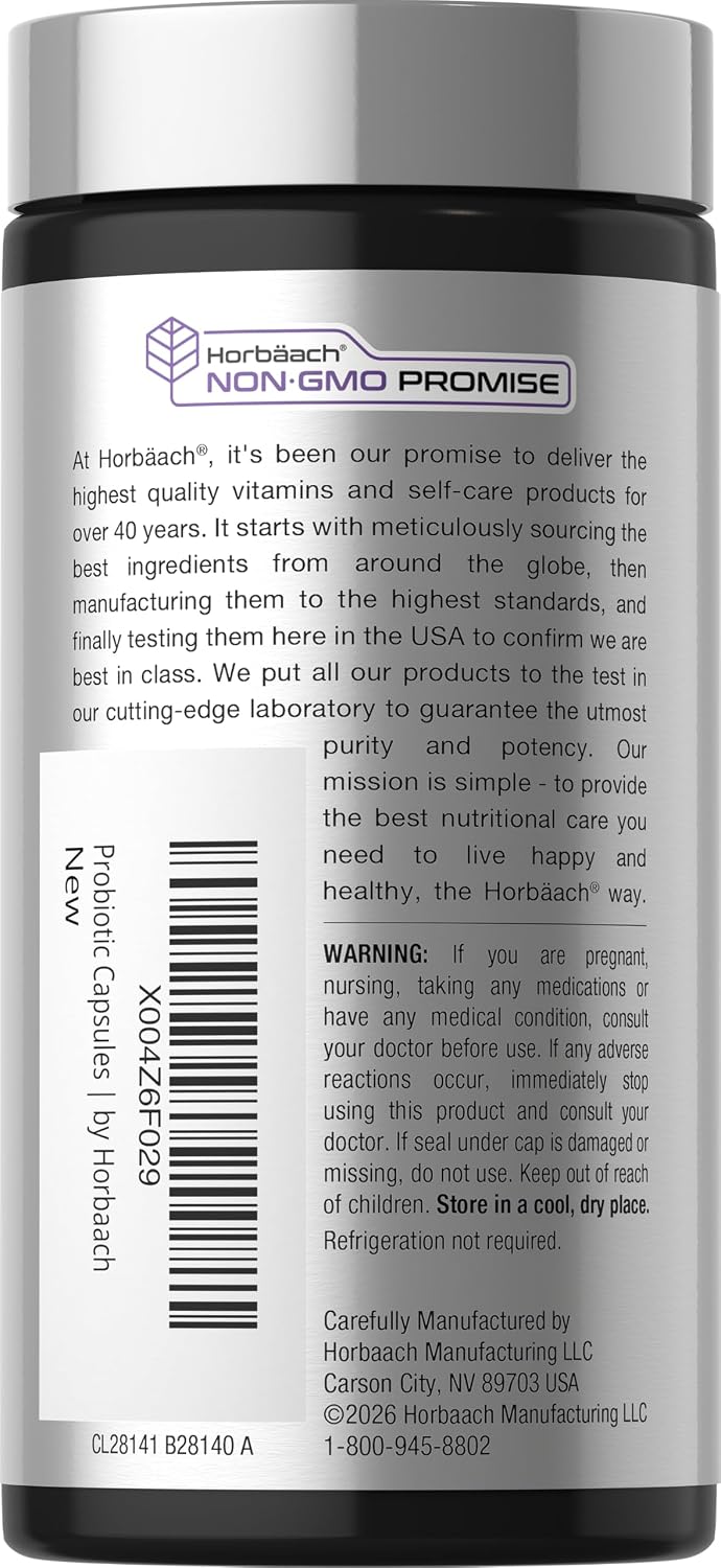 Horbäach Probiotic 100 Billion - 60 Capsules | هورباخ بروبيوتيك 100 بليون - 60 كبسولة