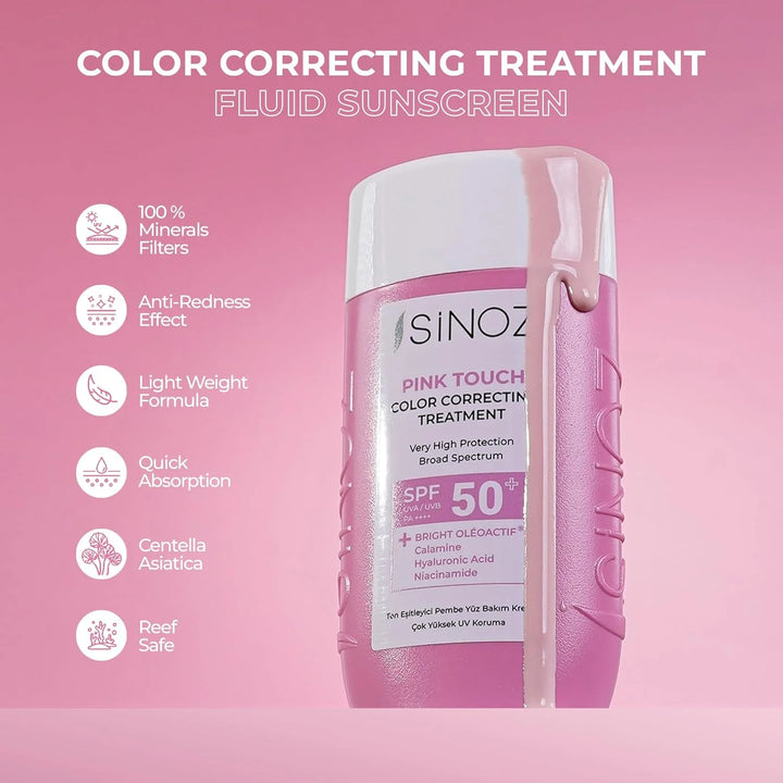 Sinoz, Pink Touch Colour Correcting Treatment - 50m | سينوز بينك تاتش علاج تصحيح لون البشرة – 50 مل