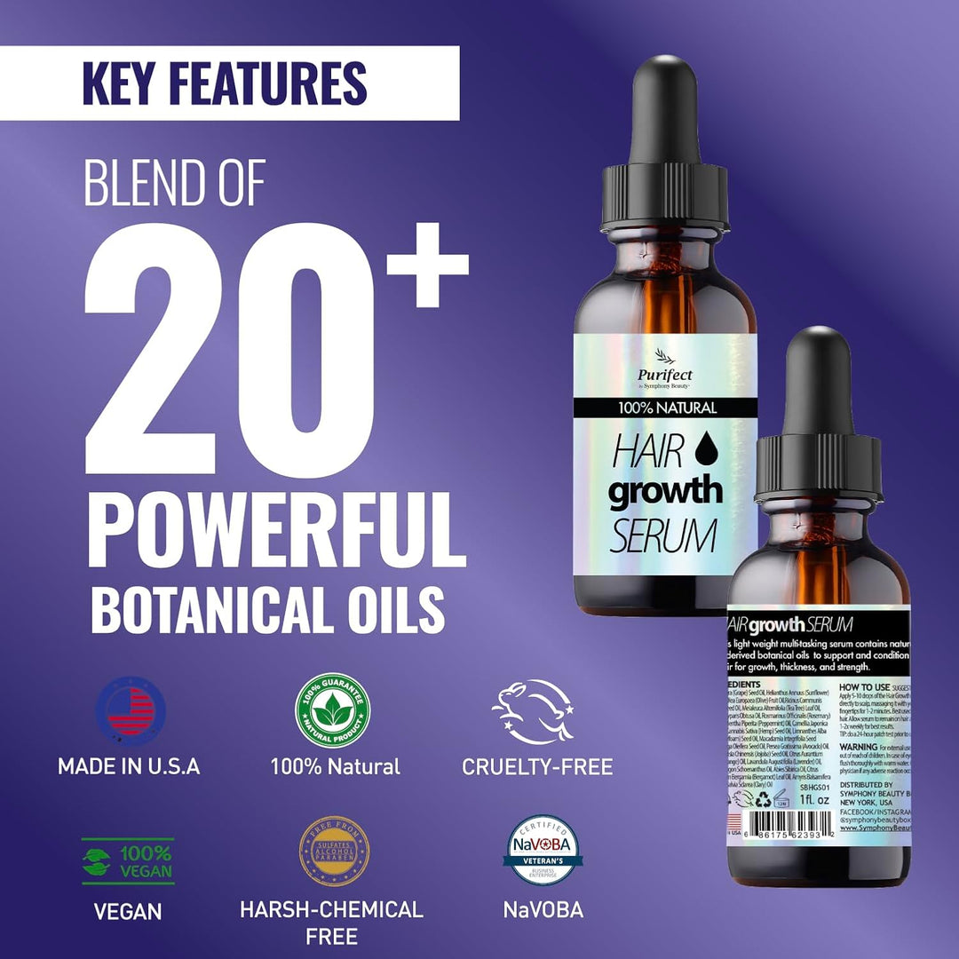 Purifect Hair Growth Serum Product for Women & Men - 30ml |سيروم لتكثيف ونمو الشعر للنساء والرجال - 30 مل
