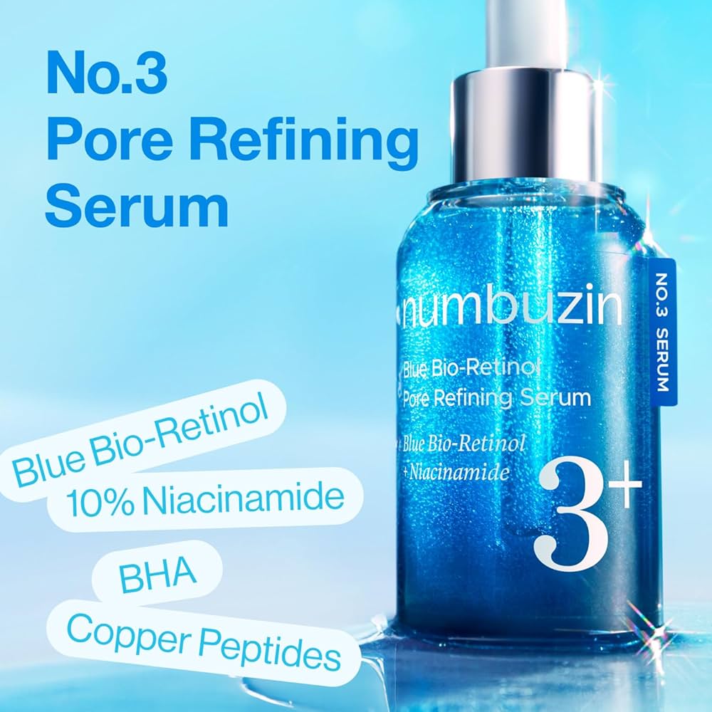 Numbuzin No.3 Blue Bio-Retinol Pore Refining Serum - 30ml | نومبوزين سيروم دلائل المسام 3+ - 30مل #5