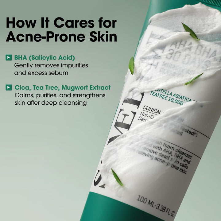 SOME BY MI AHA BHA PHA 30 Days Miracle Acne Clear Foam - 100ml |  سوم باي مي غسول AHA BHA PHA لإزالة حب الشباب من دايز ميراكل - 100 مل
