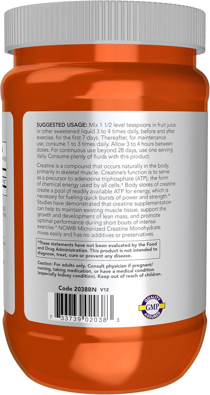 now Sports Micronized Creatine Monohydrate Powder - 500g | ناو مسحوق الكرياتين للرياضيين - 500 غ