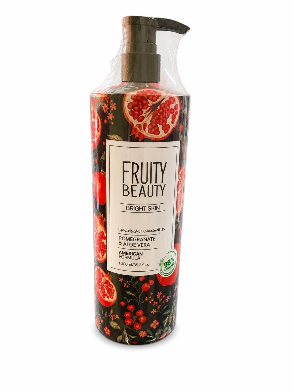 FRUITY BEAUTY Bright Skin Body Wash with Pomegranate & Alove Vera - 1000ml | فروتي بيوتي جل استحمام بالرمان و الالوفيرا - 1000 مل