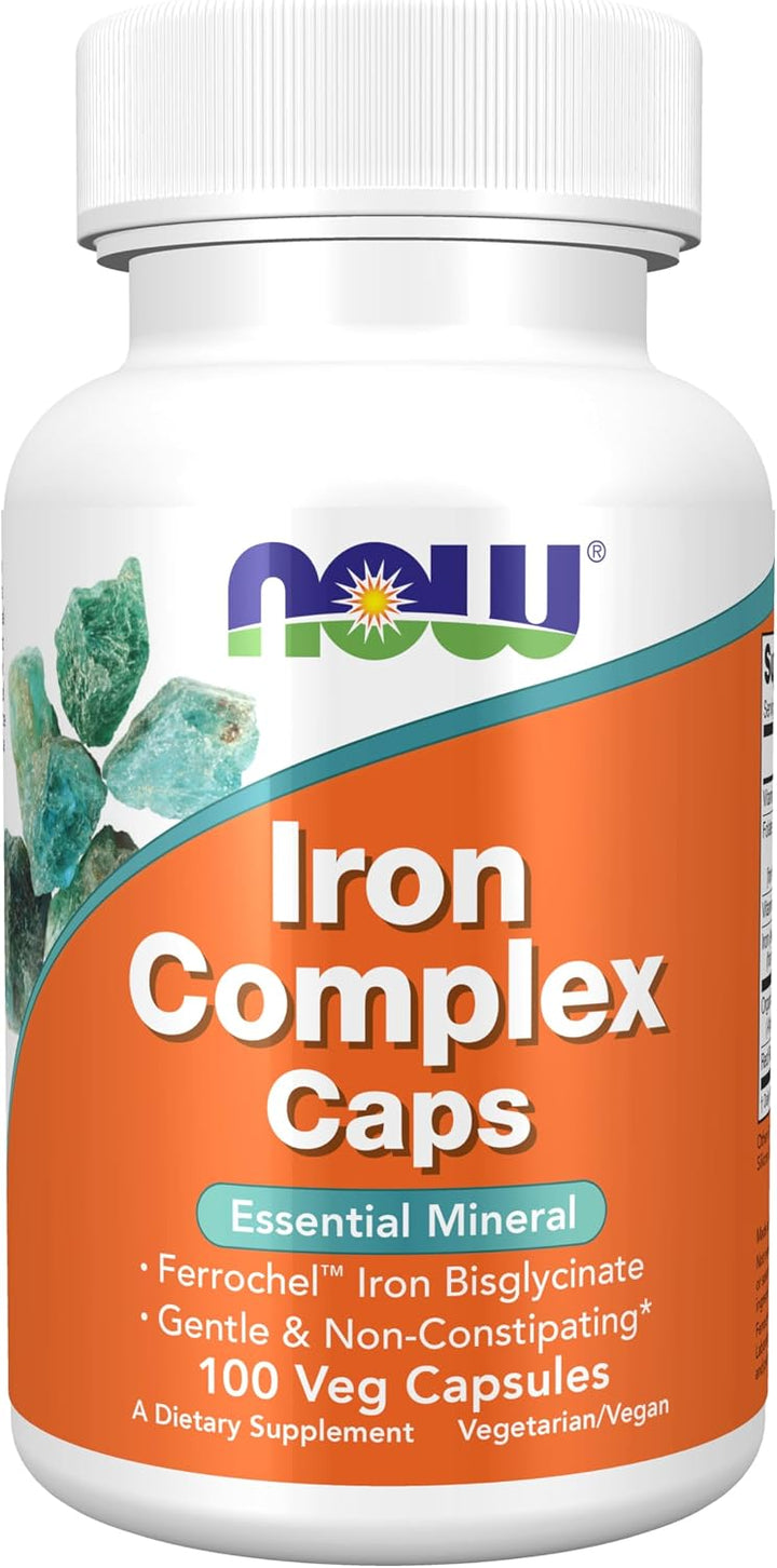 now Iron Complex Caps Essential Mineral -100 Veg Capsules | ناو مركب الحديد بالمعادن الأساسية – 100 كبسولة نباتية