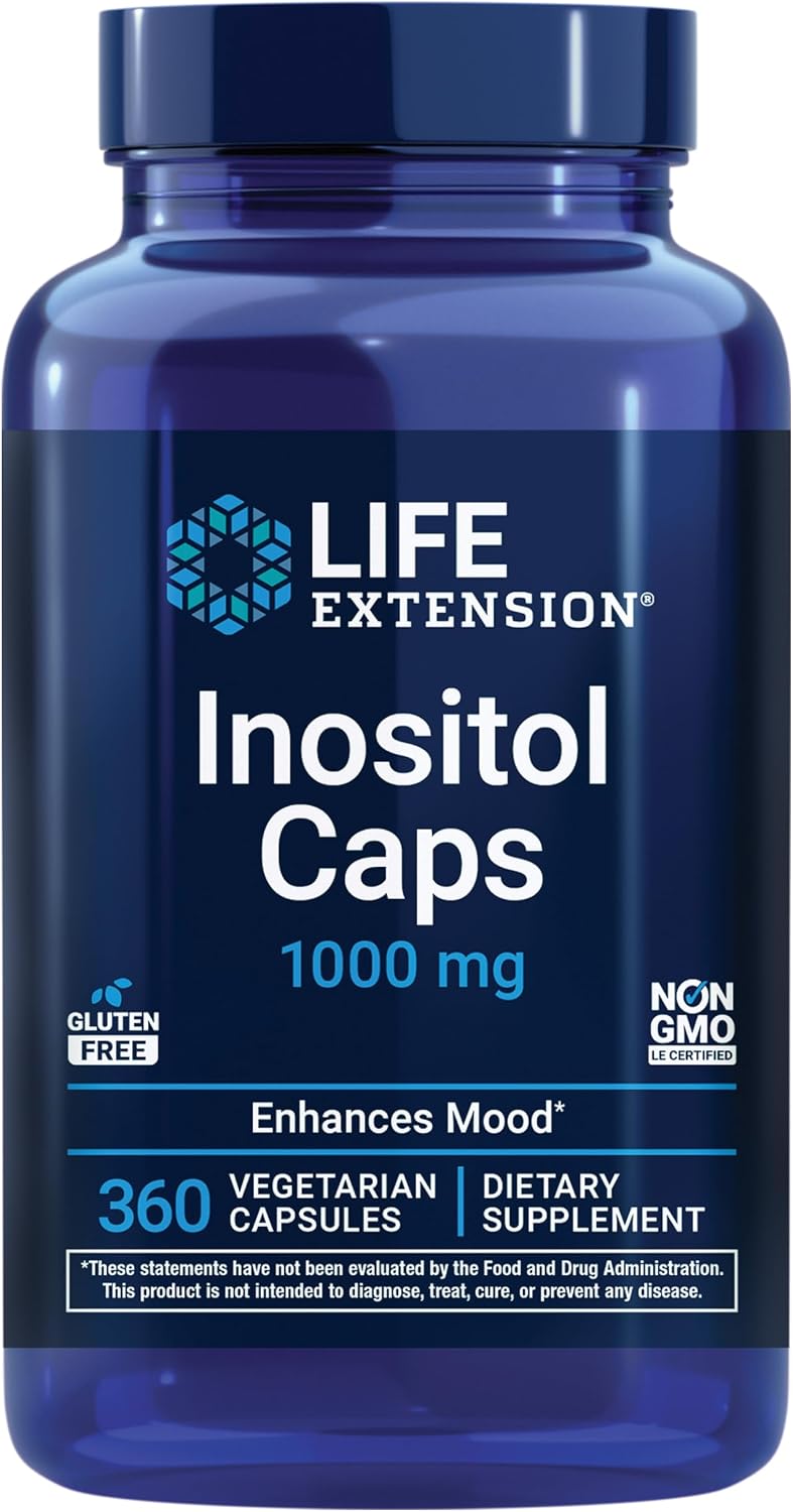 Life Extension Inositol 1000 mg - 360 vegetarian capsules - 1000mg | لايف إكستنشن إينوزيتول 1000 ملغ - 360 كبسولة نباتية