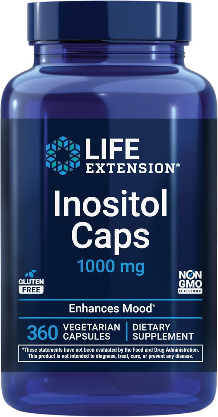 Life Extension Inositol 1000 mg - 360 vegetarian capsules - 1000mg | لايف إكستنشن إينوزيتول 1000 ملغ - 360 كبسولة نباتية